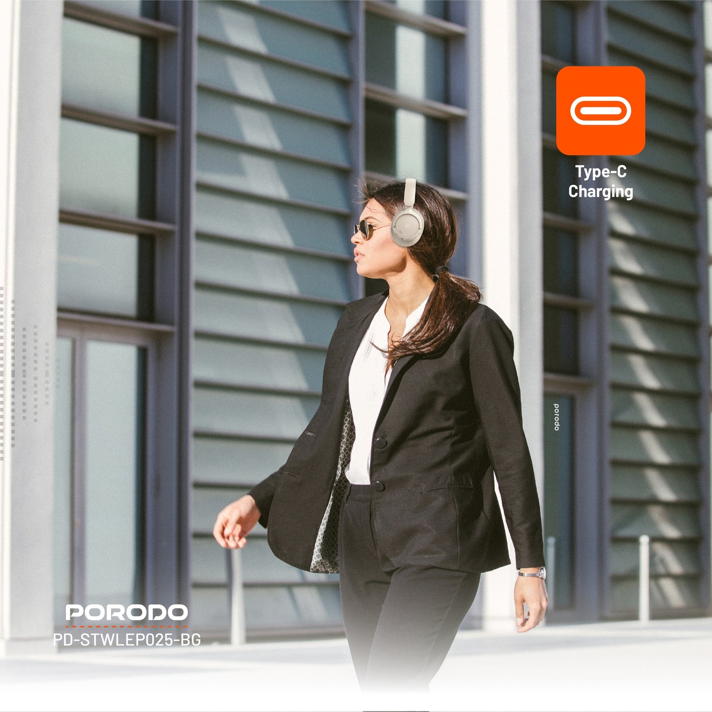 سماعة رأس من بورودو ساوندتيك بخاصية الغاء الضوضاء النشط  | Porodo Soundtec Hybrid ANC Headphone