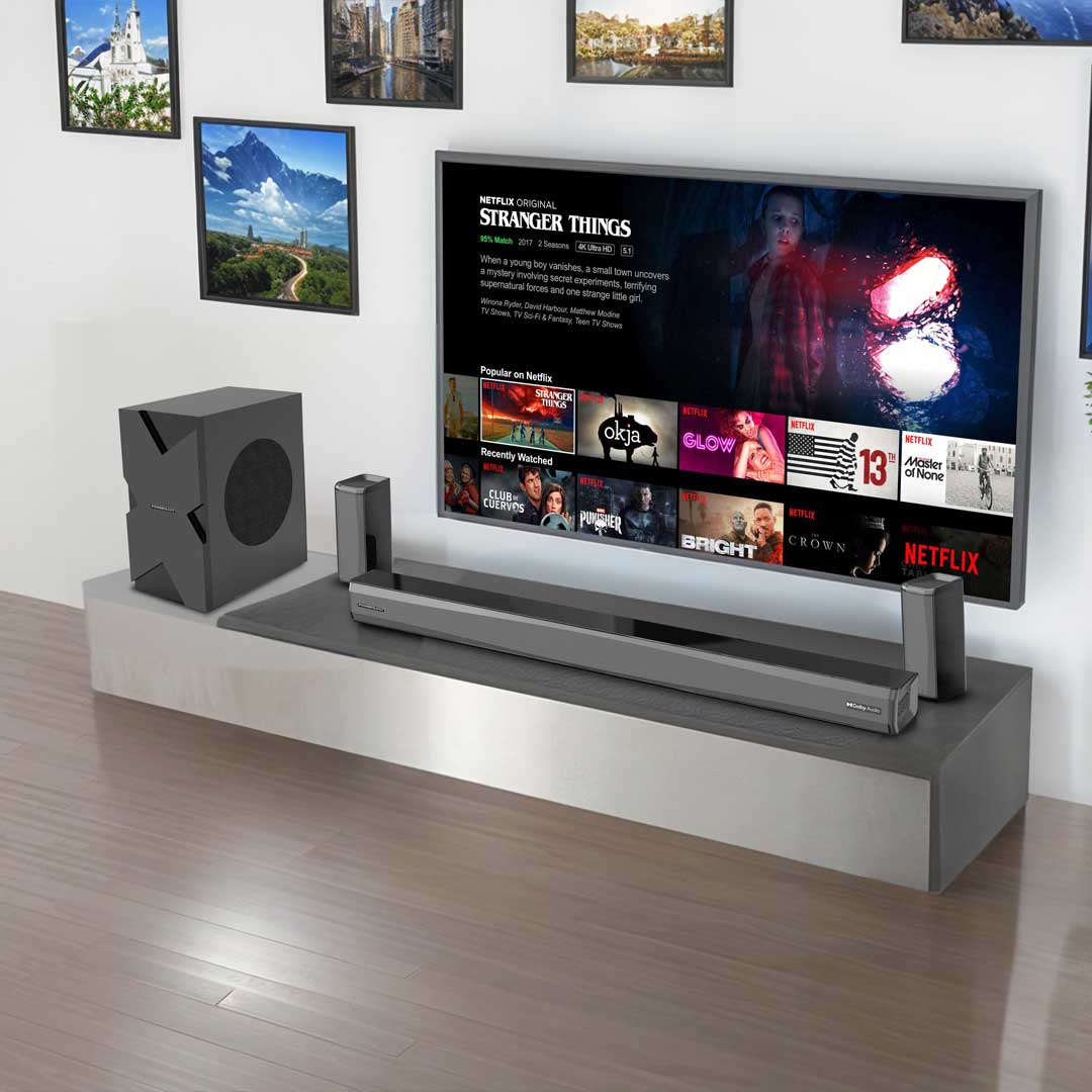 نظام سماعات المسرح المنزلي  5.1CH من باورولوجي - اسود | Powerology 5.1CH Home Theater Speaker System – Black