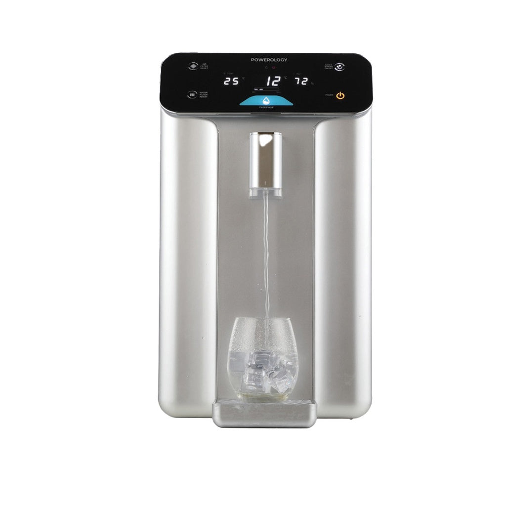 مولد مياه جوي لاستخلاص المياه من الهواء بسعة 10 لتر وقدرة 245 واط من باورولوجي - فضي | Powerology Atmospheric Water Generator 10L 245W Air to Water Dispenser – Silver