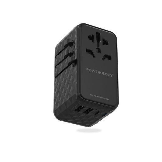 باورولوجي شاحن GaN عالمي فائق السرعة باربعة منافذ وبقدرة 100 واط | Powerology 4-Port Universal GaN Super Charger 100W.