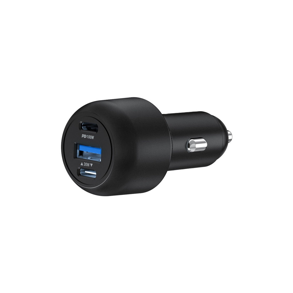 شاحن سيارة باورولوجي بقدرة 130 واط مع منفذي PD ومنفذ يو اس بي اي - اسود | Powerology 130W X2 PD Port & X1 Q.C Port – Black.