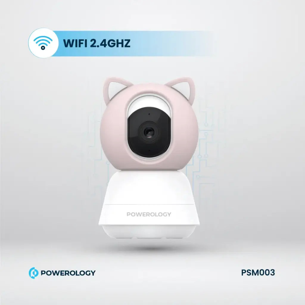 باورولوجي كاميرا مراقبة الطفل مع شاشة وتطبيق - ازرق & وردي | Powerology Monitor & App Baby Camera – Blue & Pink.