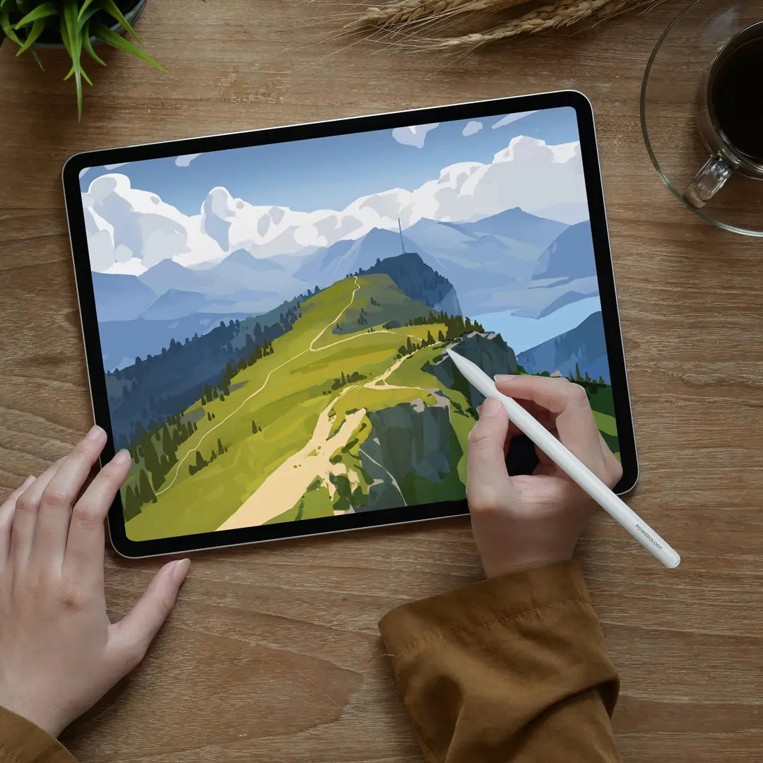 قلم باورولوجي نيوتيك الذكي للاجهزة اللوحية - ابيض | Powerology Neotec Active Stylus Pen Stylet Gestuel Intelligent - White