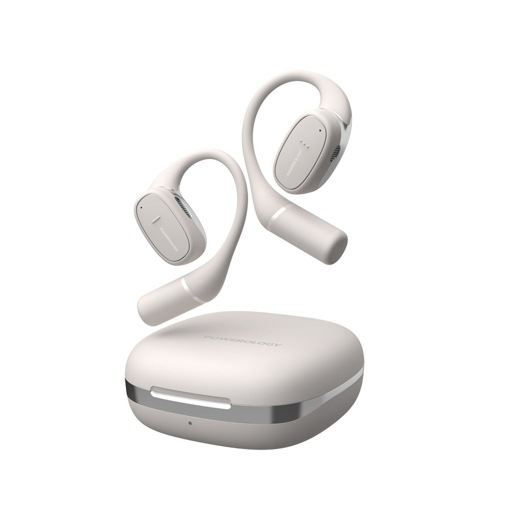 سماعات باورولوجي اللاسلكية مع علبة شحن - وقت تشغيل 8 ساعات | Powerology OWS Earbuds with Charging Case – 8H Playtime.