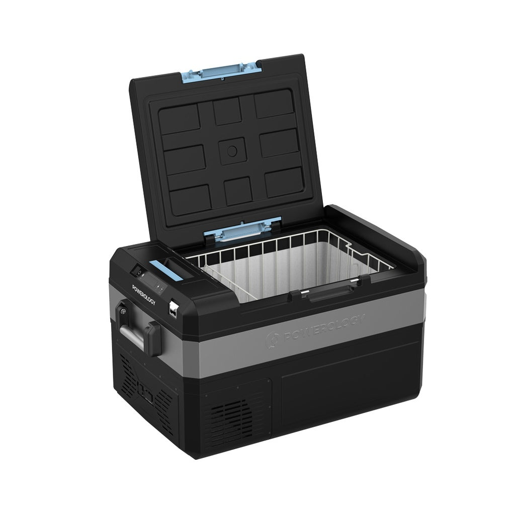 ثلاجة محمولة بسعة 55 لتر مع تطبيق ذكي من باورولوجي - اسود | Powerology Portable Fridge 55L with APP - Black