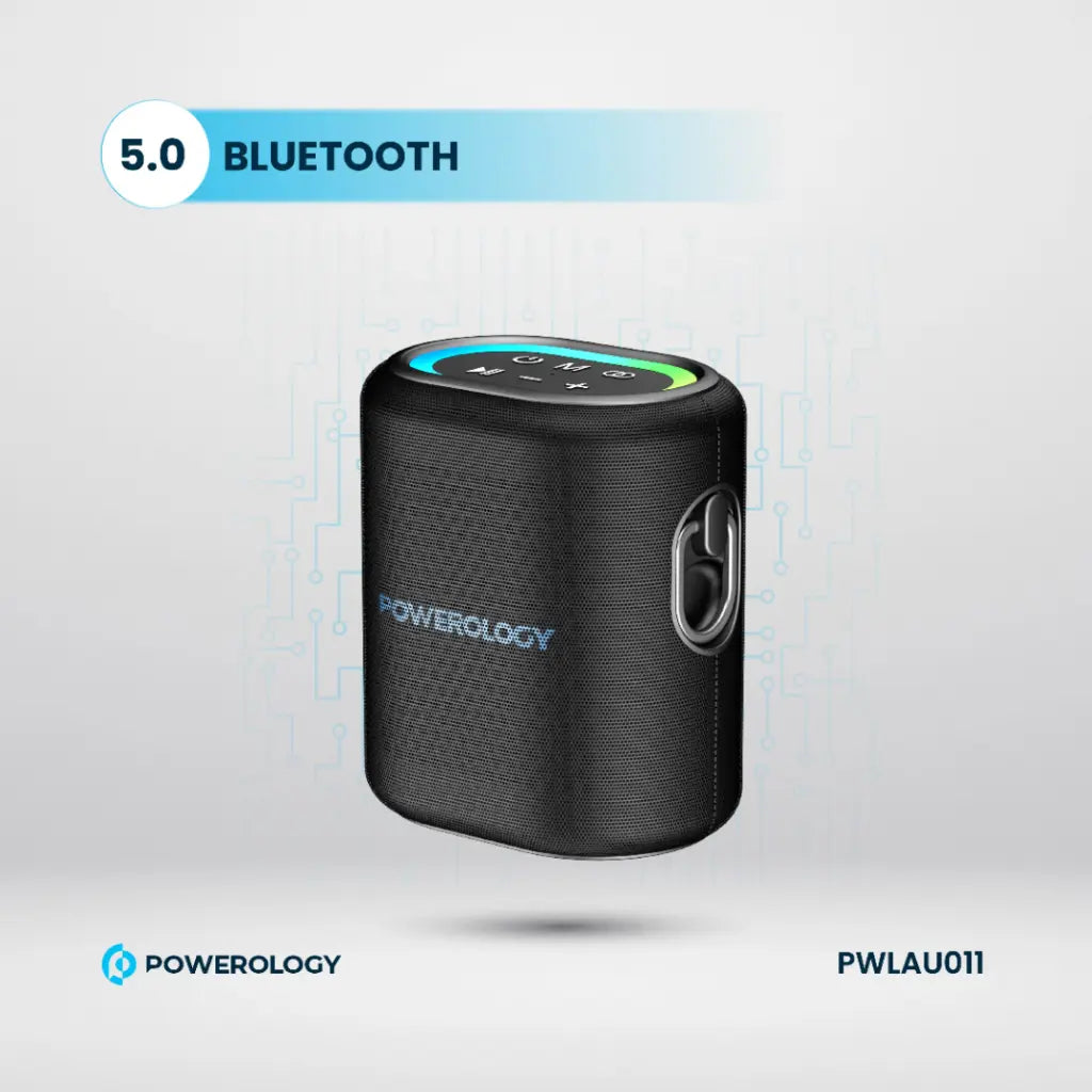 سبيكر باورولوجي اللاسلكي بقوة 20 واط, تشغيل 8 ساعات - اسود | Powerology TWS Speaker 20W – 8H Playtime – Black.