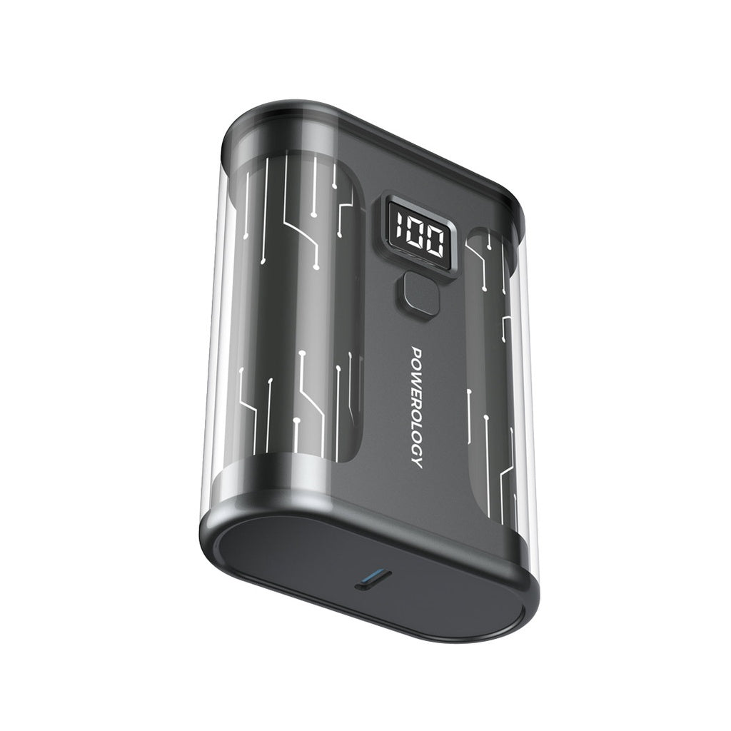 باور بانك باورولوجي كريستالين 10000mAh, مع دعم للشحن السريع بقدرة 35 واط | Powerology Crystalline Series Powerbank 10000mAh PD 35W.