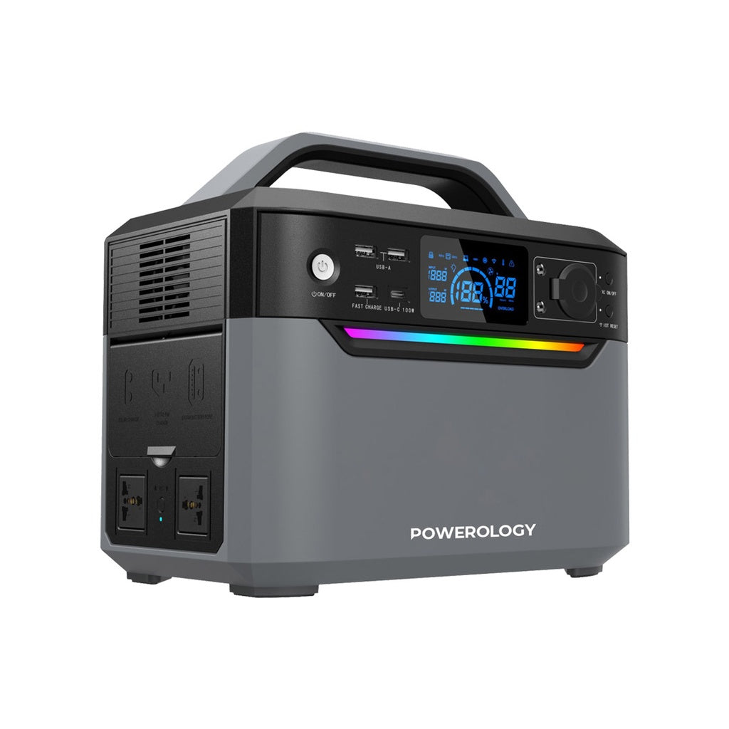 مولد طاقة محمول من باورولوجي, شحن سريع بقدرة 100 واط - اسود | Powerology Portable Power Generator Fast Charging 100W - Black