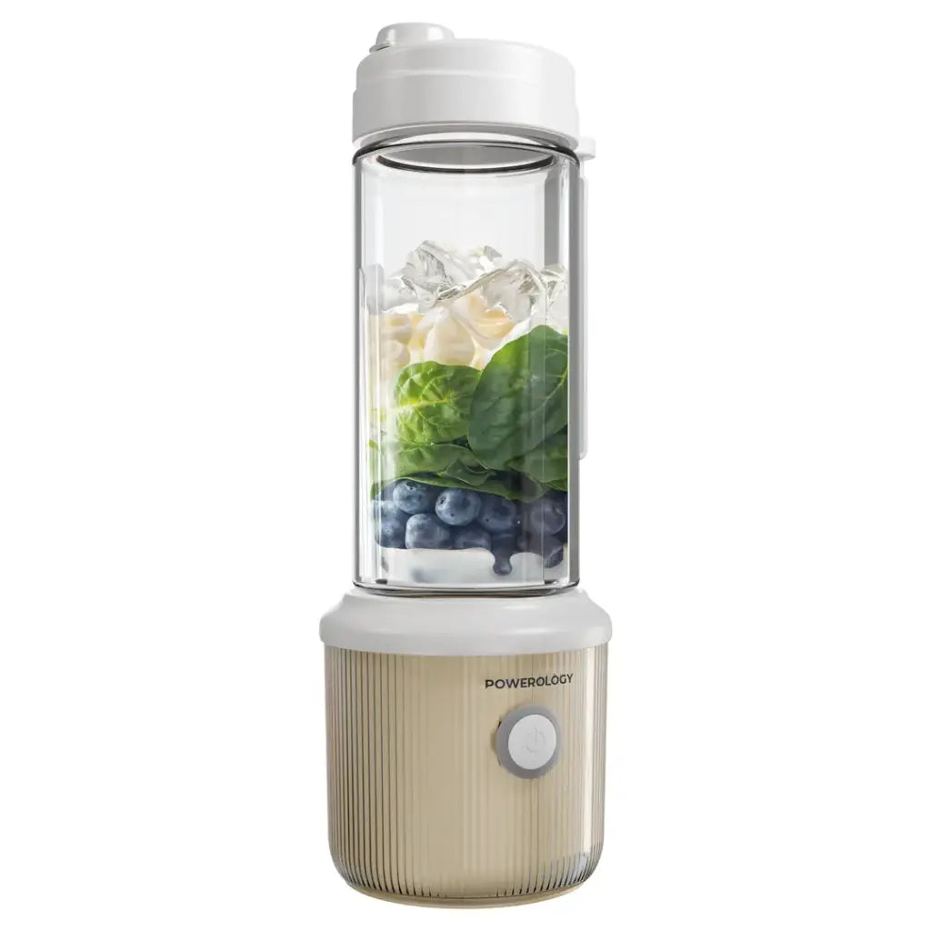 خلاط محمول باورولوجي بسعة 450 مل وبطارية 5000mAh, و 6 شفرات - اسود | Powerology Portable Blender 450ml 5000mAh 6 Blades – Black.