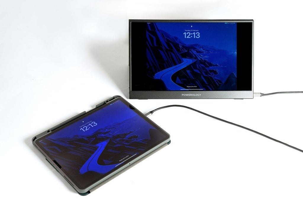 باورولوجي شاشة محمولة فائقة النحافة بدقة Full HD وحجم 15.6 بوصة - اسود | Powerology Ultra-Slim Full HD Portable Monitor 15.6" - Black