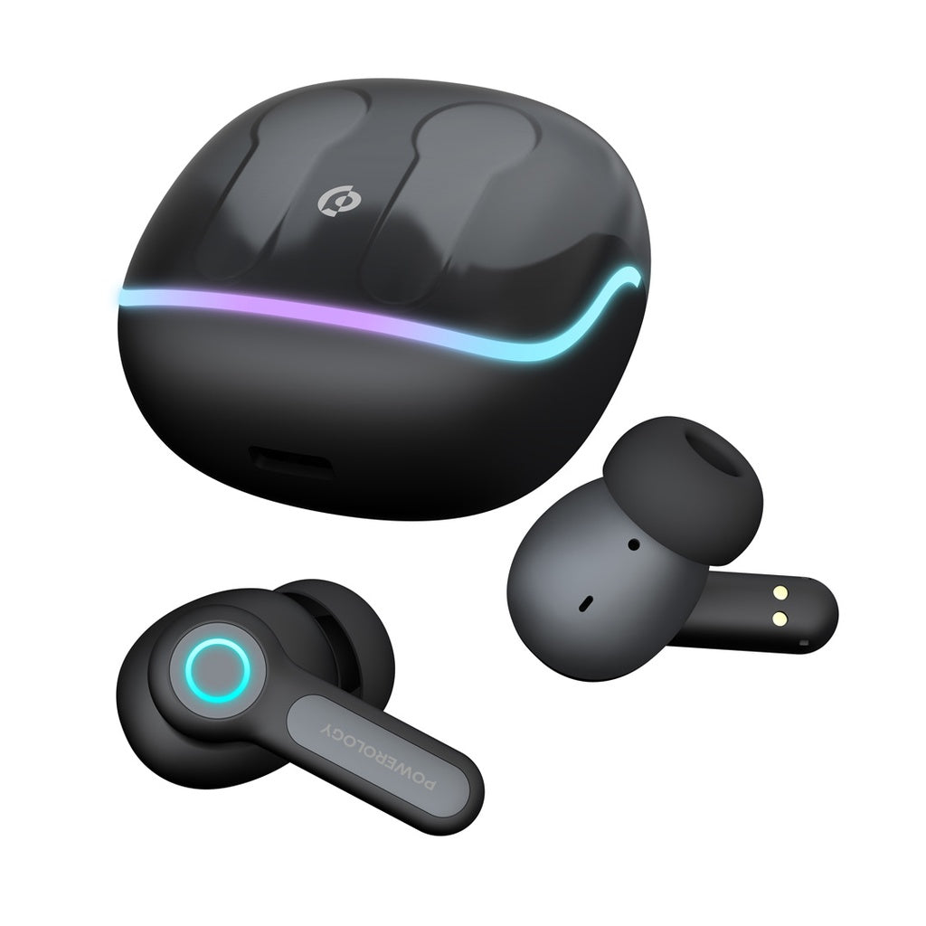 سماعة باورولوجي TWS اللاسلكية بتقنية عزل الضوضاء واربعة مايكروفونات | Powerology Quad Mic ENC TWS Earphone.