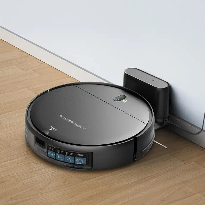 روبوت ذكي للتنظيف والمسح من باورولوجي, بطارية بسعة 2600 مللي امبير - اسود | Powerology Smart Robo Vacuum & Mop 2600mAh - Black