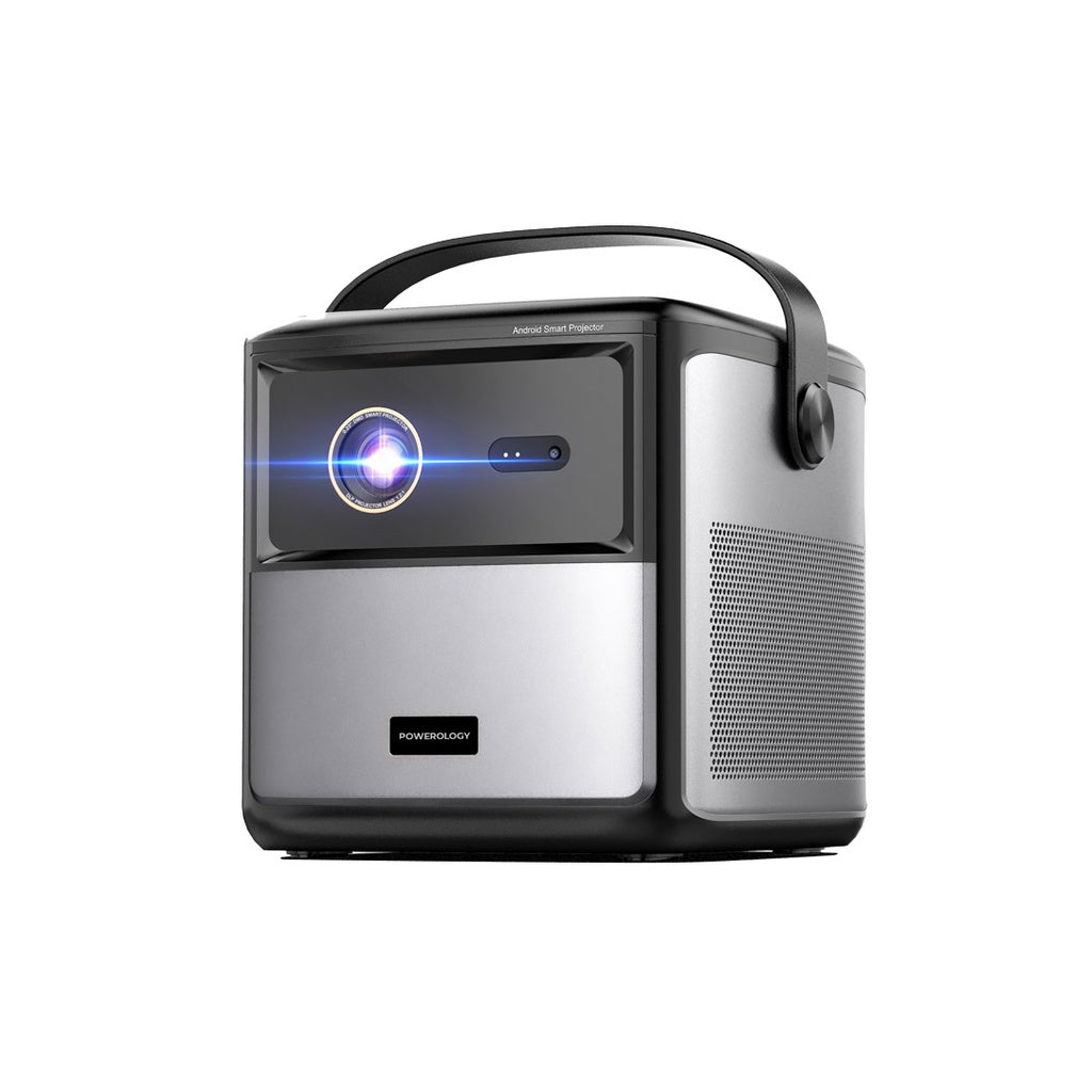 بروجكتور محمول بدقة 4K وبطارية بسعة 15000 مللي امبير من باورولوجي - اسود | Powerology 4K GTV Portable Projector with 15000 mAh Battery – Black