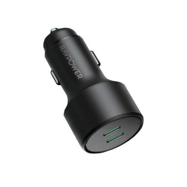شاحن سيارة بقدرة 40 واط مع منفذين تايب سي من راف باور - RAVPower PD 40W 2-Port Car Charger