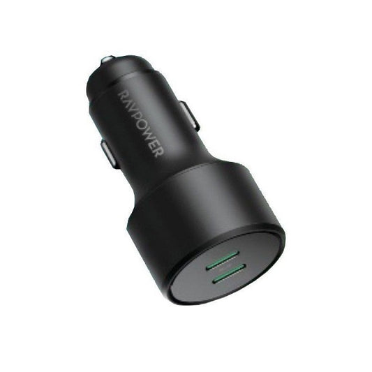 شاحن سيارة بقدرة 40 واط مع منفذين تايب سي من راف باور - RAVPower PD 40W 2-Port Car Charger