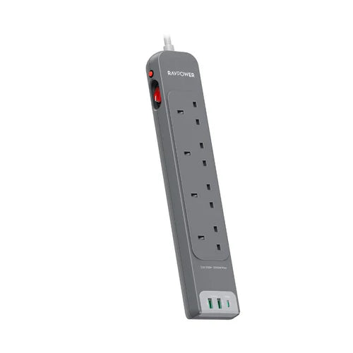RAVPower 30W 7-in-1 Power Strip with 3M Extension Cord – راف باور شريط طاقة 7 في 1 مع سلك تمديد بطول 3 أمتار  قدرة 30 واط