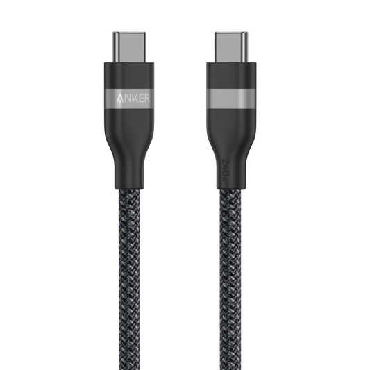 Anker USB-C to USB-C Cable 6ft, 240W – Braided - كابل أنكر تايب سي إلى تايب سي بطول 6 أقدام 240 واط مضفر