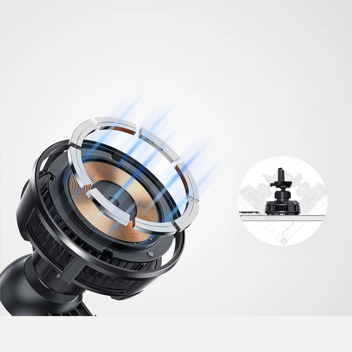 شاحن السيارة اميزنك ثنك برو ماغ بقدرة شحن لاسلكي 15 واط مع قاعدة تبريد | AMAZINGTHING Pro Mag Thermo-Cooling Car Charger – 15W Magnetic Cooling Mount