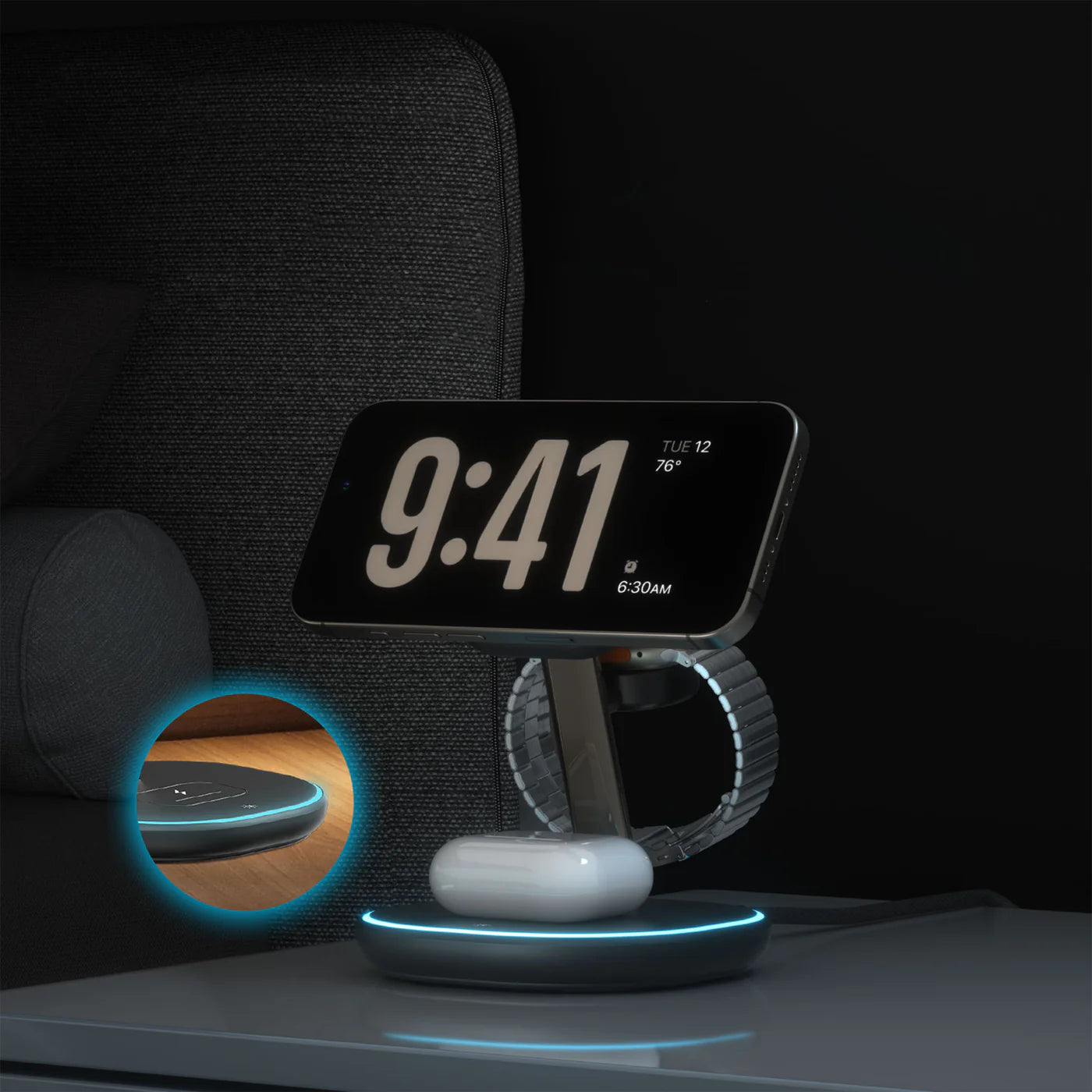 قاعدة الشحن اميزنك ثنك ثاندر برو 3 في 1 مع ستاند وبقدرة شحن 22.5 واط | AMAZINGTHING Thunder Pro Mag 3-in-1 Charging Station With Stand – 22.5W