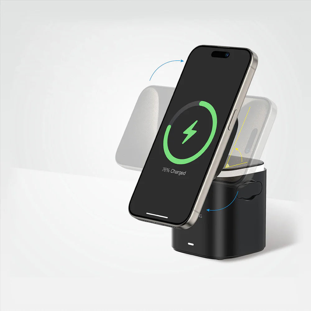 قاعدة الشحن 5 في 1 اميزنك ثنك ثاندر برو بقدرة شحن 55 واط - اسود | AMAZINGTHING Thunder Pro Mag 5-in-1 PD55W Charging Station – Black