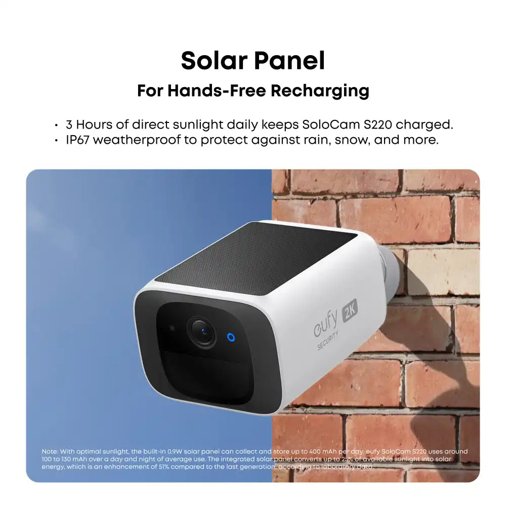 Anker Eufy S220 SoloCam 2-Pack + HomeBase 3, Solar Powered Security Cameras | طقم كامرتين انكر يوفي سولو كام S220 مع هوم بيس, تشغيل بالطاقة الشمسية
