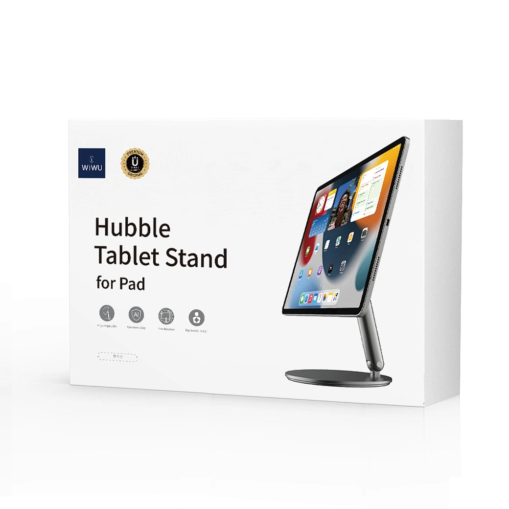 حامل تابلت ويوو متعدد الزوايا قابل للدوران والطي لجهاز ايباد برو 13 - رمادي | WIWU ZM-310 Hubble Tablet Stand for iPad Pro 13 – Gray