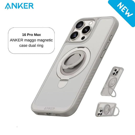 Anker MagGo Magnetic Stand Case for iPhone 16 Pro Max - جراب انكر ماج جو المغناطيسي مع حامل 2 في 1، لهاتف ايفون 16 برو ماكس، تيتانيوم