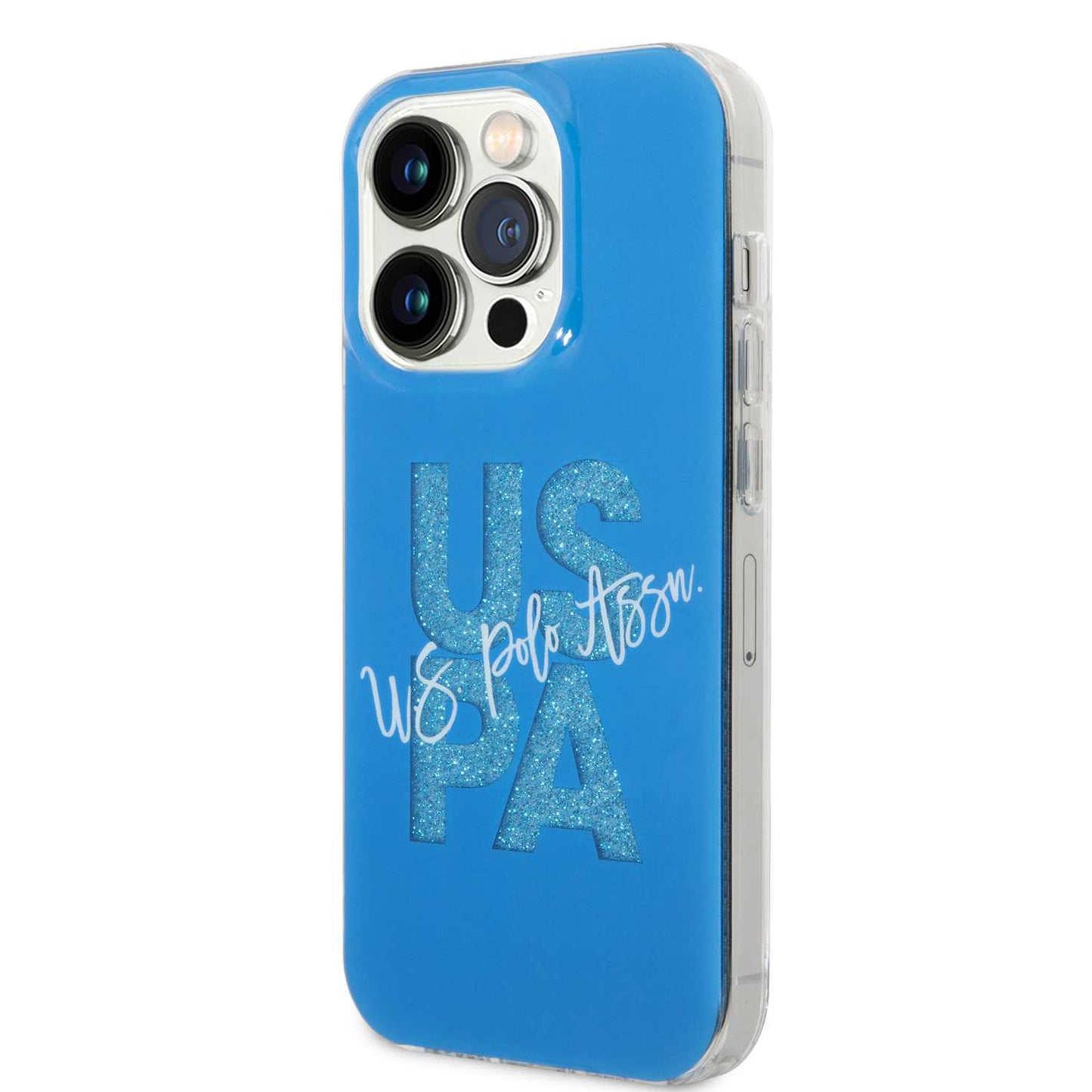 U.S. Polo Assn. IML Glitter Script Hard Case for iPhone 15 Pro Max | كفر يو اس بولو بلمعة IML وتصميم نصي لهاتف ايفون 15 برو ماكس