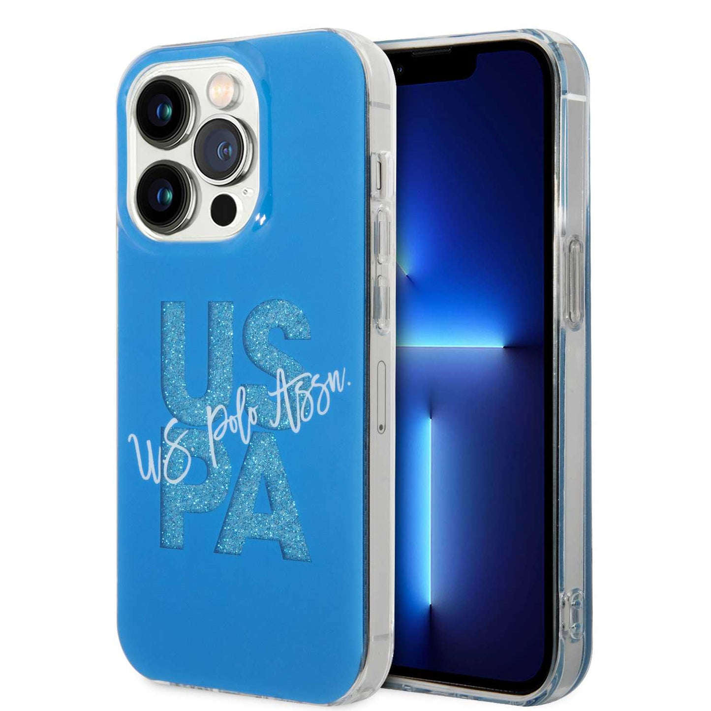 U.S. Polo Assn. IML Glitter Script Hard Case for iPhone 15 Pro Max | كفر يو اس بولو بلمعة IML وتصميم نصي لهاتف ايفون 15 برو ماكس