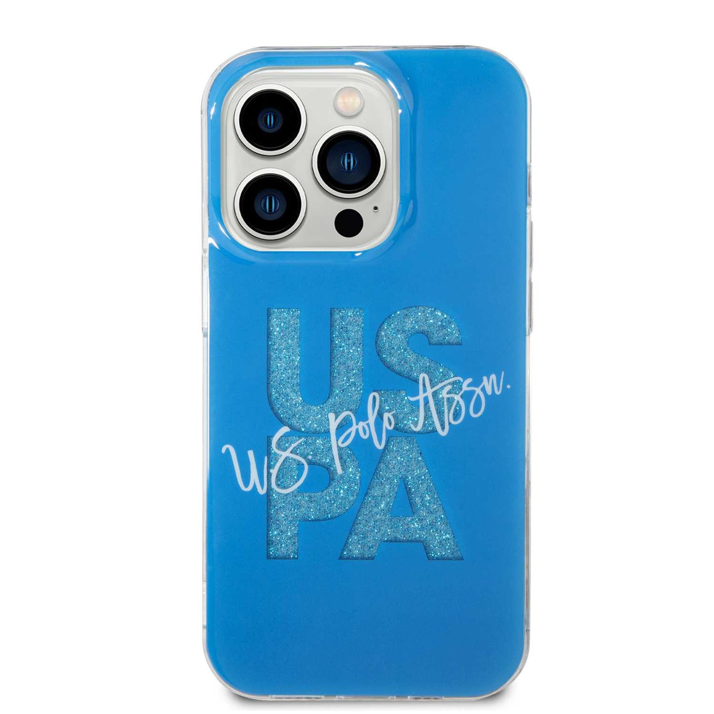 U.S. Polo Assn. IML Glitter Script Hard Case for iPhone 15 Pro Max | كفر يو اس بولو بلمعة IML وتصميم نصي لهاتف ايفون 15 برو ماكس