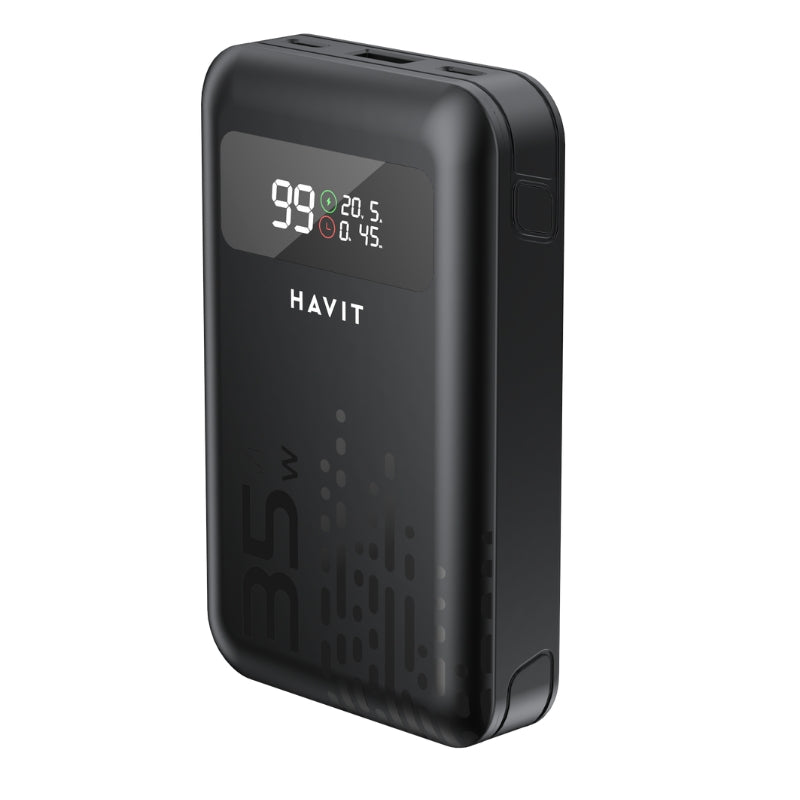 Havit PB5211 10200mAh Power Bank 45W  – Black -  باور بانك بسعة 10200ميلي أمبير وبقدرة 45 واط من هافيت