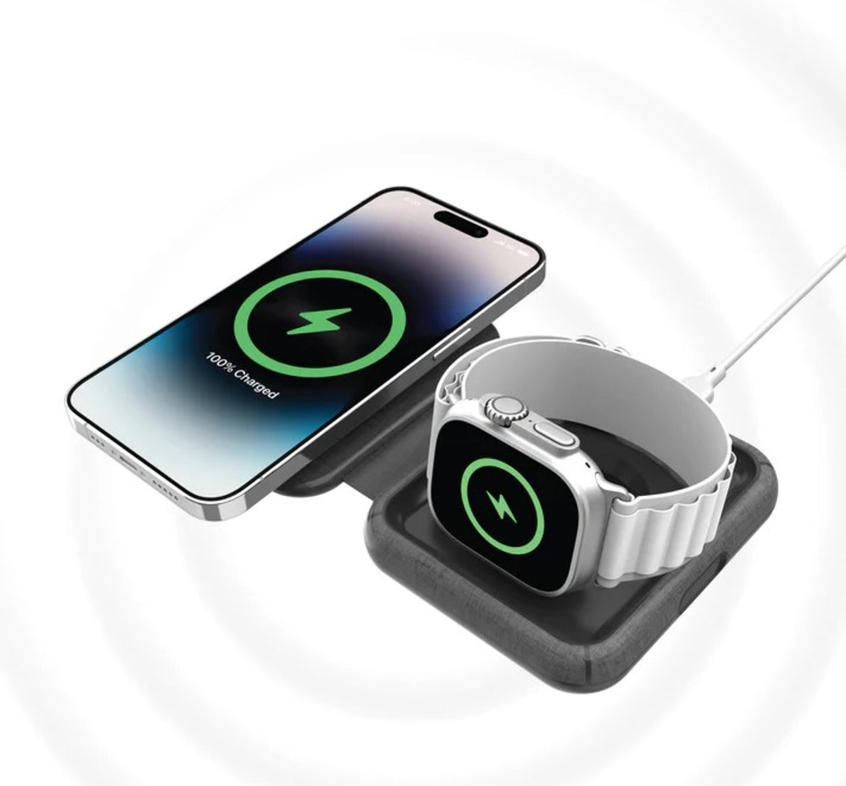 MOMAX  Q.Mag Go 20W 2 in 1 Wireless Charger with MagSafe - شاحن لاسلكي 2 في 1 بقدرة 20 واط مع ماجسيف من موماكس