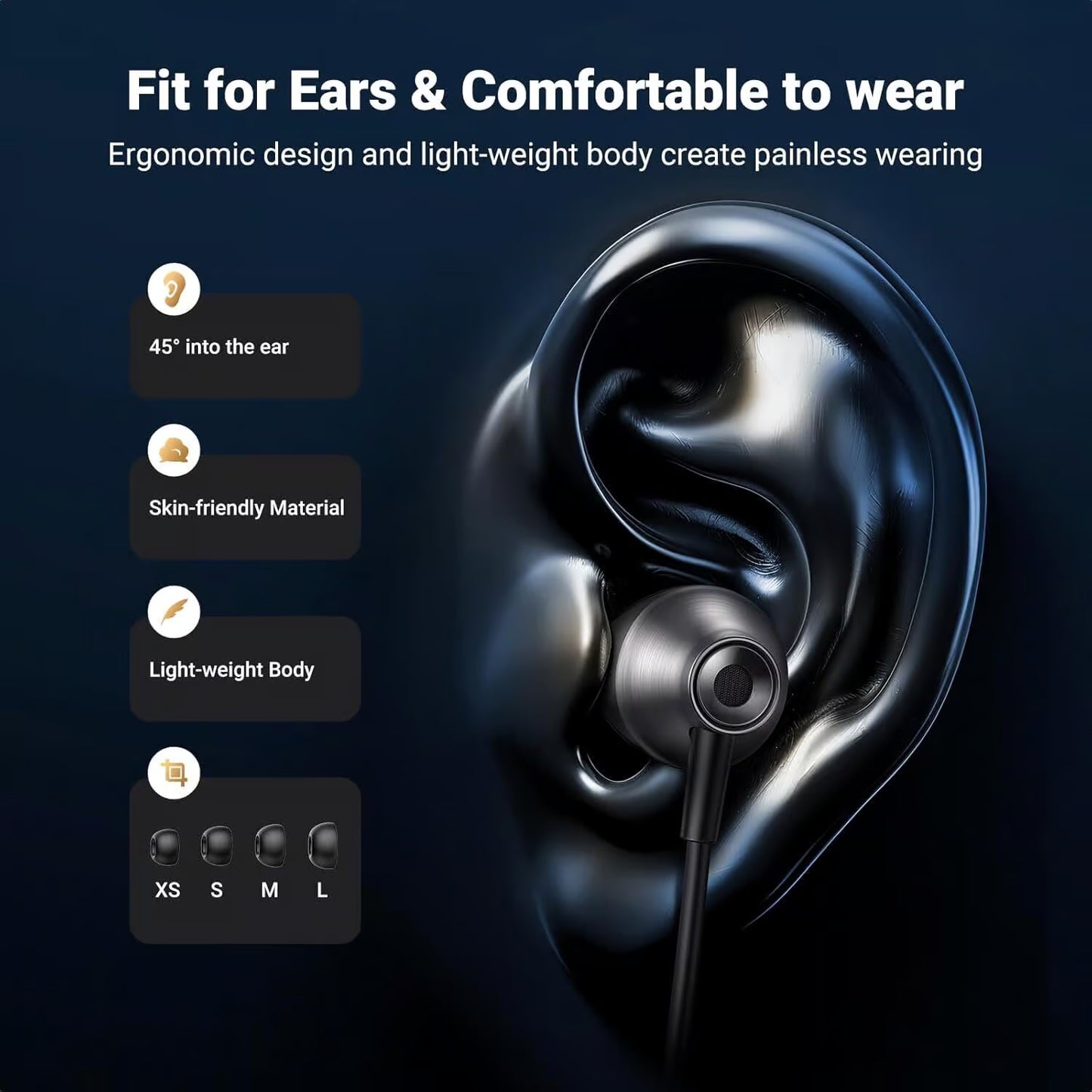 سماعات سلكية Ugreen بمنفذ Type-C - UGREEN Wired Earphones with Type-C Connector