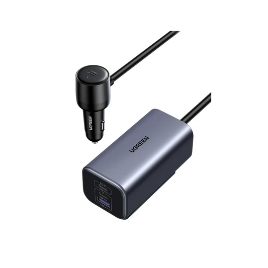 UGREEN 150W USB-C Car Charger with Extended USB-A+2×USB-C Charging Hub - شاحن سيارة يوجرين 150 واط مع هاب شحن ممتد 3 منافذ