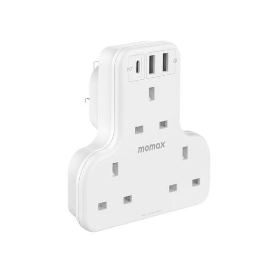 Momax ONEPLUG PD 20W 3-Outlet T-shaped Extension Socket With USB - مقبس تمديد ثلاثي الشكل مع منفذ يو اس بي ومخرج الطاقة بقوة 20 وات من موماكس