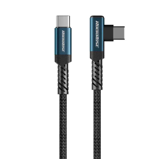 RockRose OneLink Pro Max 240W USB-C to USB-C Right Angle Cable 1m - كابل روكروز ون لينك برو ماكس240واط تايب سي بزاوية 90 درجة 1 متر