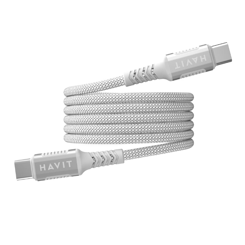 Havit CB6297 Magnetic USB-C to USB-C Cable PD 60W Fast Charging 1m - كيبل تايب سي بقدرة 60 واط سريع الشحن بطول 1 متر من هافيت