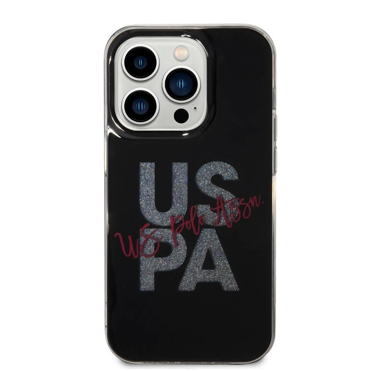 U.S. Polo Assn. IML Glitter Script Hard Case for iPhone 15 Pro Max | كفر يو اس بولو بلمعة IML وتصميم نصي لهاتف ايفون 15 برو ماكس