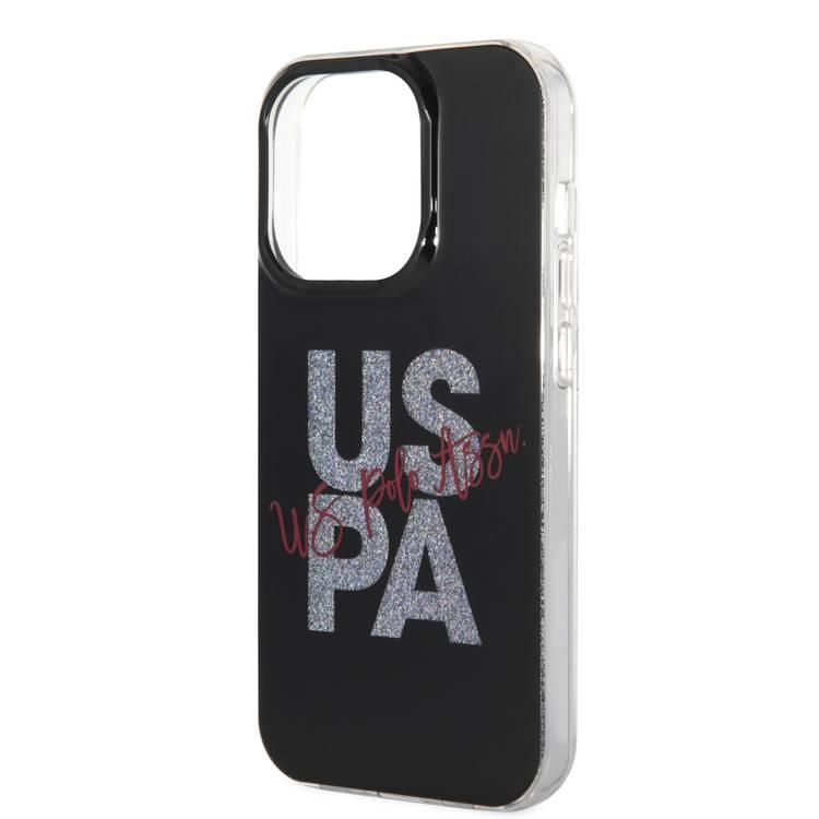 U.S. Polo Assn. IML Glitter Script Hard Case for iPhone 15 Pro Max | كفر يو اس بولو بلمعة IML وتصميم نصي لهاتف ايفون 15 برو ماكس