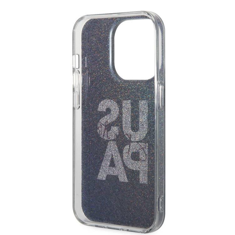 U.S. Polo Assn. IML Glitter Script Hard Case for iPhone 15 Pro Max | كفر يو اس بولو بلمعة IML وتصميم نصي لهاتف ايفون 15 برو ماكس