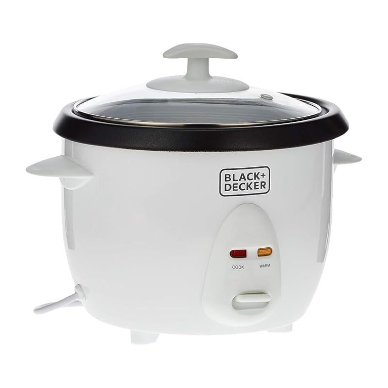 Black+Decker Rice Cooker 400W 1L Removable Non-Stick Pot - طباخ أرز بلاك أند ديكر 400 وات مع وعاء غير لاصق قابل للإزالة