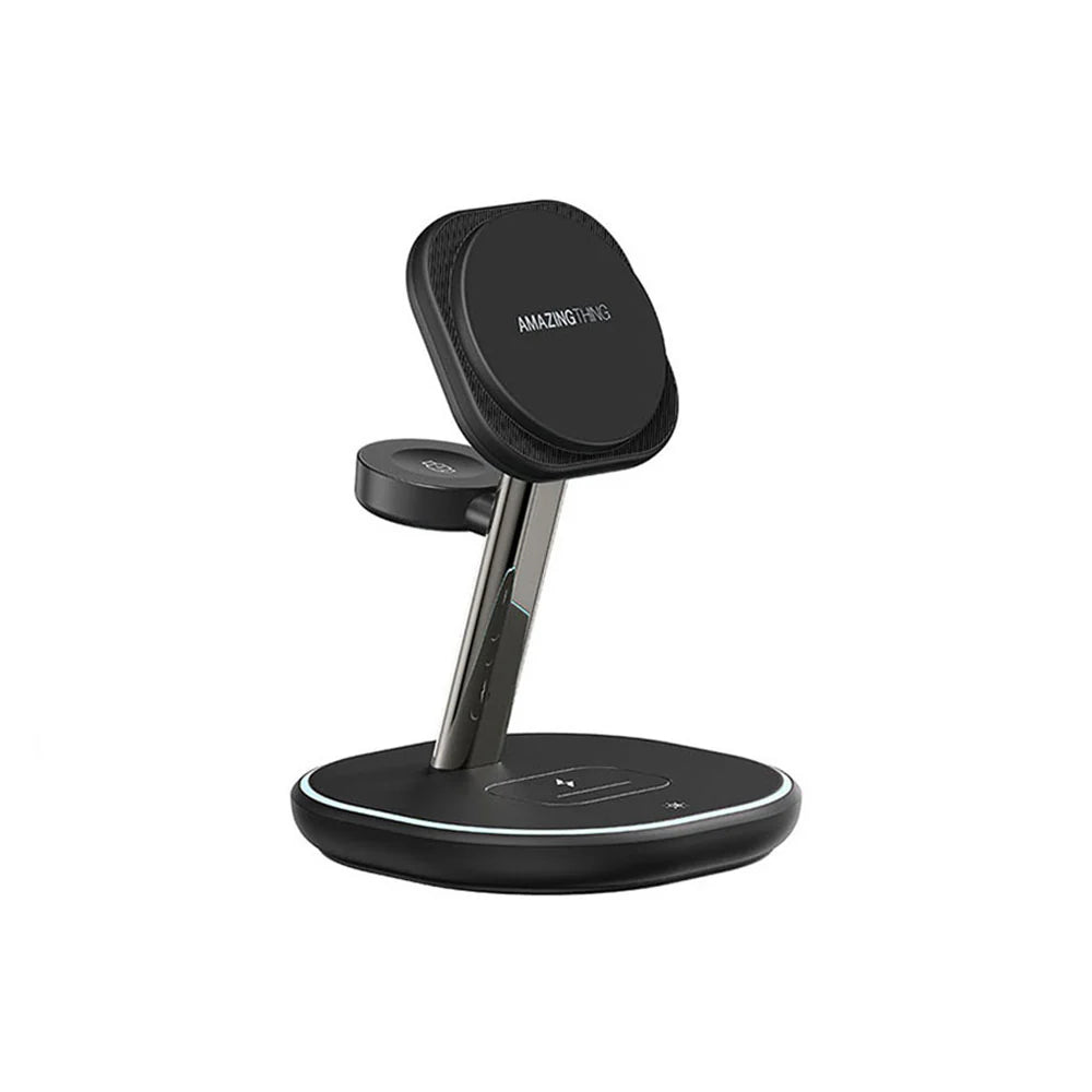 قاعدة الشحن اميزنك ثنك ثاندر برو 3 في 1 مع ستاند وبقدرة شحن 22.5 واط | AMAZINGTHING Thunder Pro Mag 3-in-1 Charging Station With Stand – 22.5W