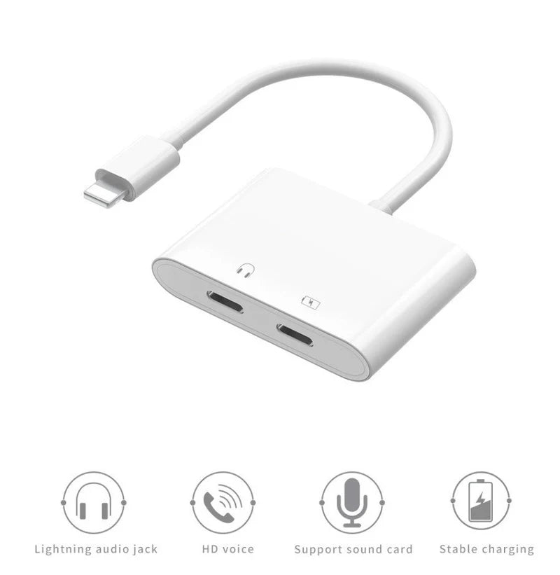 WIWU Audio Converter Lightning to Dual Lightning - محول الصوت ويوو من لايتننج إلى دول لايتننج