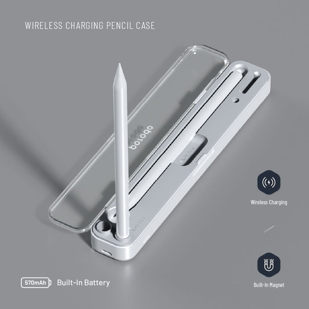 شاحن وتخزين لقلم ابل 1 و 2 من بورودو, ببطارية 570 مللي امبير - ابيض | Porodo Charging & Storage for Pencil 1/2 570mAh - White