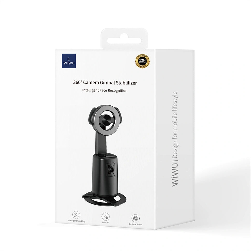 مثبت كاميرا ويوو الذكي بدوران 360 درجة بتقنية الذكاء الاصطناعي | WiWU 360° Camera Gimbal Stabilizer Intelligent AI Camera Video Selfie Stick