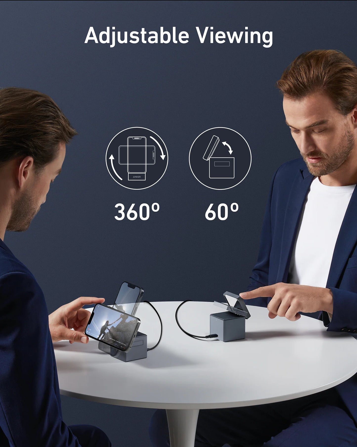 Anker 3-in-1 Cube with MagSafe, 15W Ultra-Fast Wireless Charger for iPhone | مكعب انكر 3 في 1 مع ماج سيف, شاحن لاسلكي فائق السرعة 15 واط للايفون