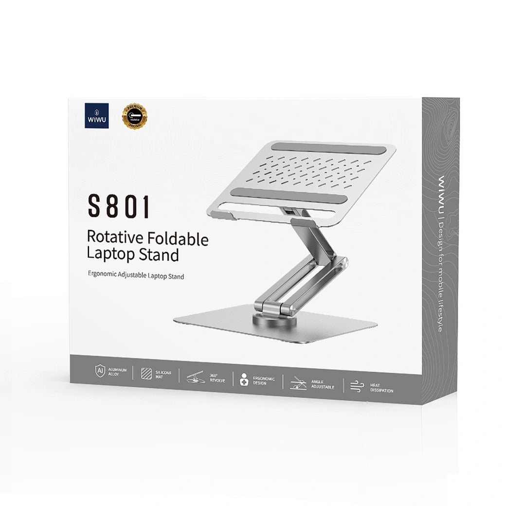 حامل لابتوب ويوو S801 المنيوم قابل للدوران والتعديل | WiWU Ergonomic Aluminum Alloy Laptop Stand S801 Rotative Adjustable Notebook