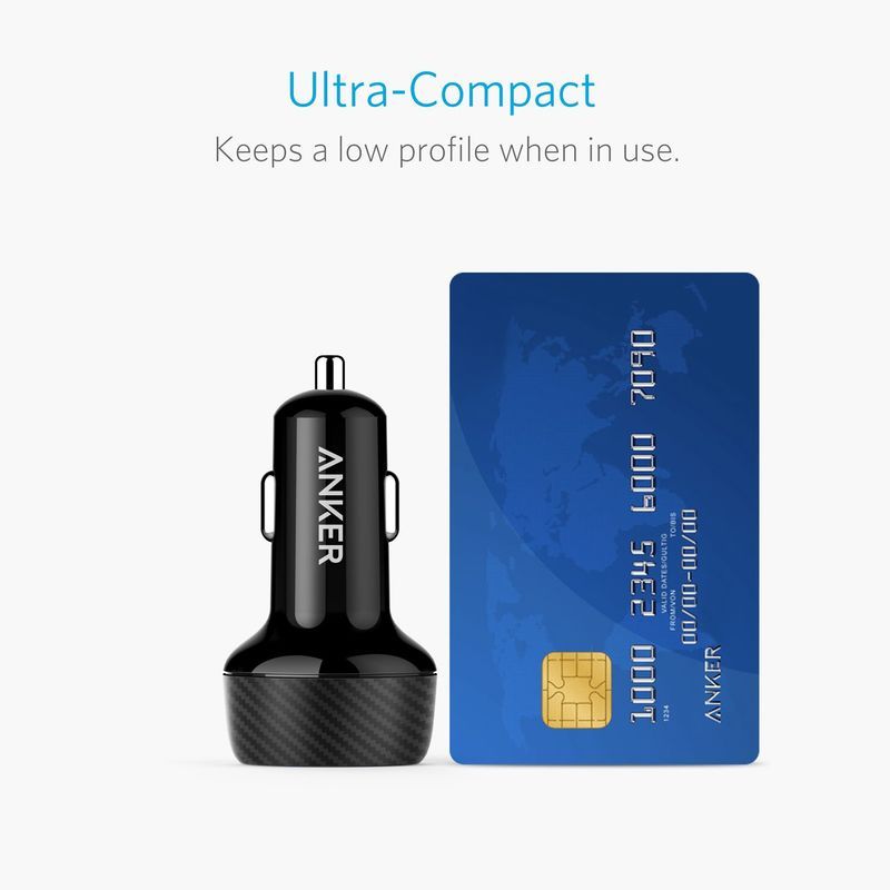 Anker Quick Charge 3.0 39W Dual USB Car Charger - شاحن سيارة أنكر سريع الشحن 3.0 39 وات بمنفذ يو اس بي مزدوج