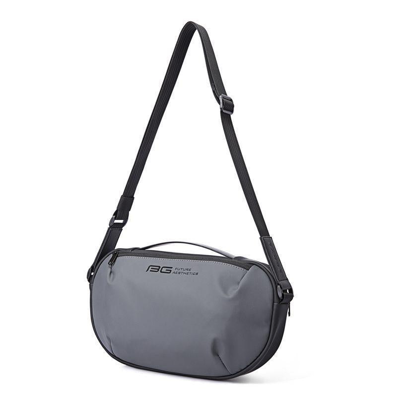 BANGE Men One-Shoulder Messenger Bag Fashion Casual Sports Chest Bag - Gray | حقيبة كتف رياضية رجالية من بانج, مقاومة للماء ومريحة - رمادي