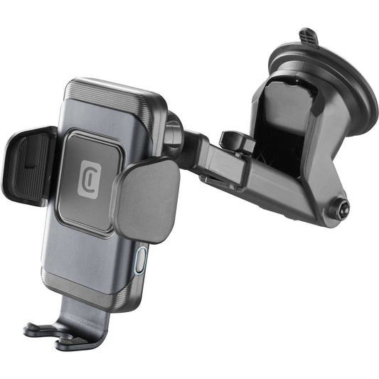 حامل هاتف سيارة شاحن لاسلكي هوغ دوال برو 15 واط من  سيليلار لاين - Cellularline Hug Dual Pro Wireless In Car Smartphone Holder With Wireless Charging 15W